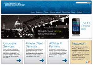 International Foreign Exchange IFX website
